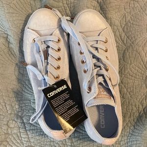 NWT BLUE AND PINK SUEDE CONVERSES